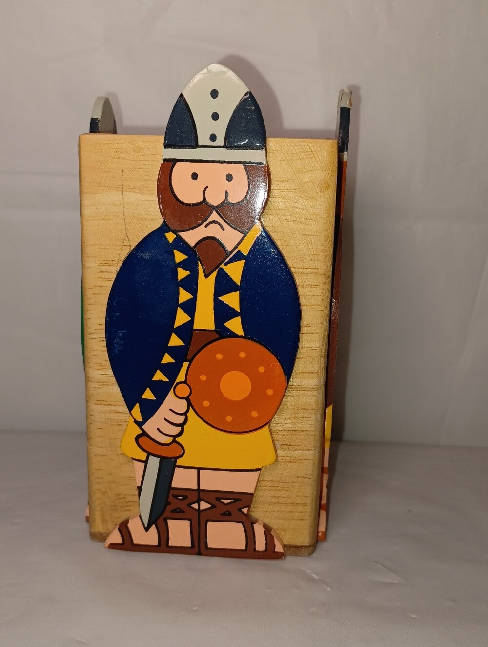 Wooden Vikings Decorative Organizer Pen/Pencil Holder Copenhagen Souvenir